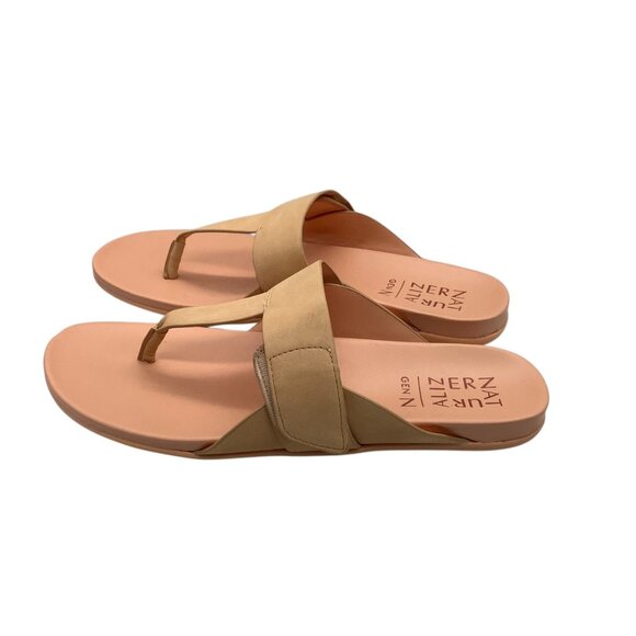 Naturalizer Women Tan Peach Thong Sandals Velcro Strap GENN-TWIRL Size 8 - Picture 3 of 5